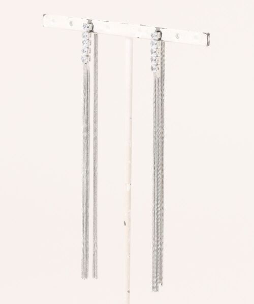 DouDou(ドゥドゥ)の「ビジューチェーンピアス(ピアス(両耳用)・レディース・ゴールド/シルバー・FREE)」の10枚目の写真