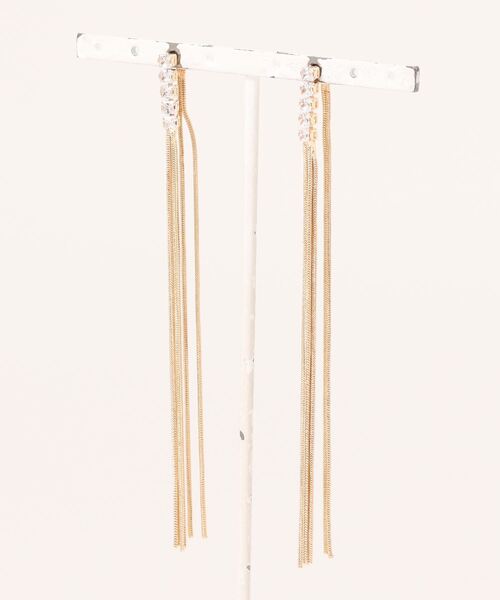 DouDou(ドゥドゥ)の「ビジューチェーンピアス(ピアス(両耳用)・レディース・ゴールド/シルバー・FREE)」の11枚目の写真