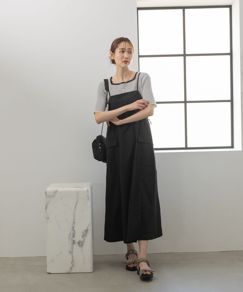GLOBAL WORK（グローバルワーク）の「エアかる多機能キャミワンピース/109271（ワンピース・レディース・カーキ/ブラック/グレー・FREE）」の5枚目の写真