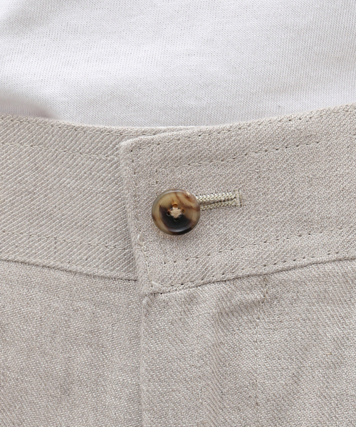 EDIFICE（エディフィス）の「ARAKI LUI 別注 リネン ワイド スラックス（スラックス・メンズ・ブラック/アイボリー・MEDIUM/LARGE）」の11枚目の写真