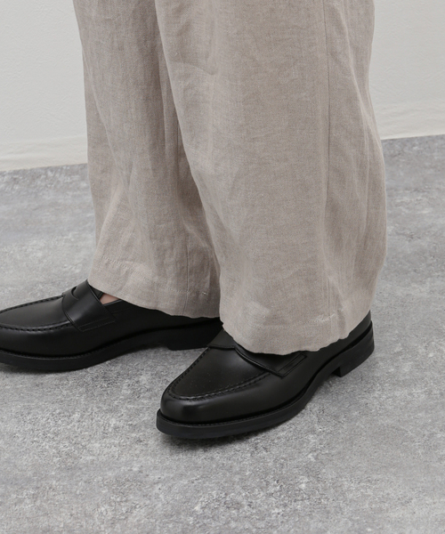 EDIFICE（エディフィス）の「ARAKI LUI 別注 リネン ワイド スラックス（スラックス・メンズ・ブラック/アイボリー・MEDIUM/LARGE）」の13枚目の写真