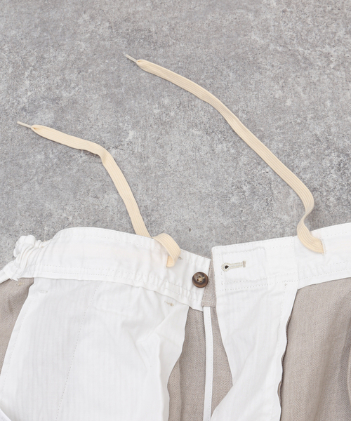 EDIFICE（エディフィス）の「ARAKI LUI 別注 リネン ワイド スラックス（スラックス・メンズ・ブラック/アイボリー・MEDIUM/LARGE）」の15枚目の写真