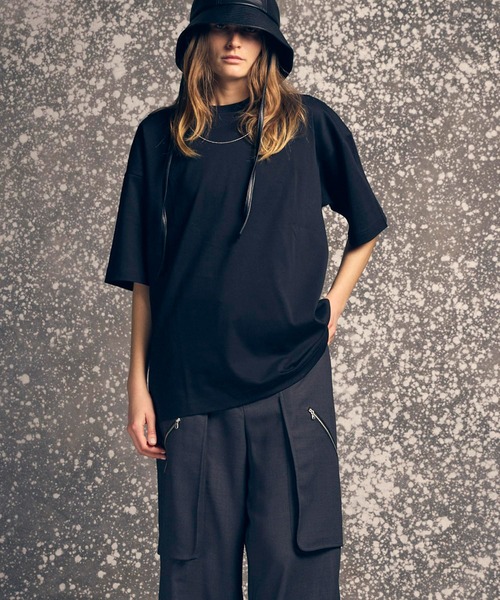 MAISON SPECIAL(メゾンスペシャル)の「《UNISEX》Mercerize Cotton Prime-Over Crew Neck T-shirt/マーセライズコットンプライムオーバークルーネックTシャツ【MAISON SPECIAL/メゾンスペシャル】(Tシャツ/カットソー・メンズ・ラベンダー/ホワイト/ライム/ブラック・0/1/2)」の12枚目の写真