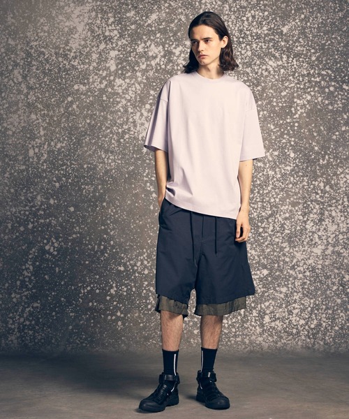 MAISON SPECIAL(メゾンスペシャル)の「《UNISEX》Mercerize Cotton Prime-Over Crew Neck T-shirt/マーセライズコットンプライムオーバークルーネックTシャツ【MAISON SPECIAL/メゾンスペシャル】(Tシャツ/カットソー・メンズ・ラベンダー/ホワイト/ライム/ブラック・0/1/2)」の11枚目の写真