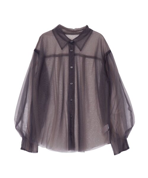 LAGUNAMOON（ラグナムーン）の「シアーチュールシャツ（シャツ/ブラウス・レディース・ホワイト/グレー/ブルー・FREE）」の2枚目の写真