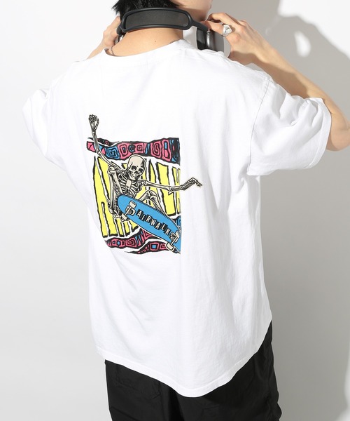 AIRWALK（エアウォーク）の「【AIRWALK】プレーン＆ピグメント加工半袖プリントTシャツ オーバーサイズ AWM42400/AWM42401/AWM42402（Tシャツ/カットソー・メンズ・パープル/ホワイト/ホワイト系その他3/パープル系その他2/ブラック/ブラック系その他2/ホワイト系その他2/ブラック系その他3/グレー・M/L/LL）」の2枚目の写真