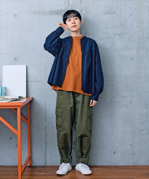 PAR ICI（パーリッシィ）の「USAコットン 製品染めポケットカットソー（Tシャツ/カットソー・レディース・グリーン/オレンジ/ホワイト・FREE）」の13枚目の写真