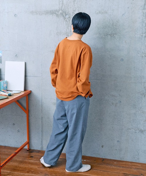 PAR ICI（パーリッシィ）の「USAコットン 製品染めポケットカットソー（Tシャツ/カットソー・レディース・グリーン/オレンジ/ホワイト・FREE）」の11枚目の写真