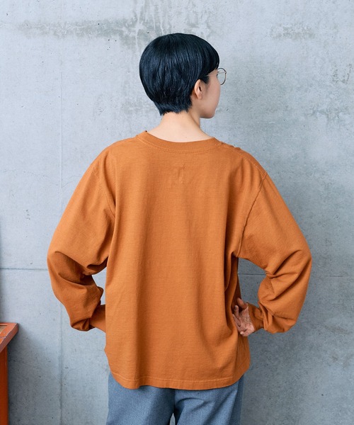 PAR ICI（パーリッシィ）の「USAコットン 製品染めポケットカットソー（Tシャツ/カットソー・レディース・グリーン/オレンジ/ホワイト・FREE）」の7枚目の写真