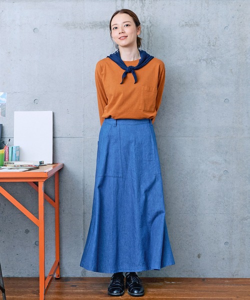 PAR ICI（パーリッシィ）の「USAコットン 製品染めポケットカットソー（Tシャツ/カットソー・レディース・グリーン/オレンジ/ホワイト・FREE）」の16枚目の写真