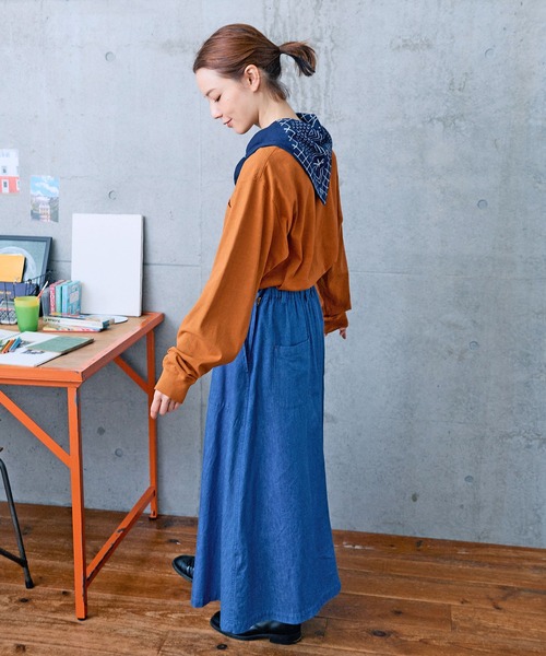 PAR ICI（パーリッシィ）の「USAコットン 製品染めポケットカットソー（Tシャツ/カットソー・レディース・グリーン/オレンジ/ホワイト・FREE）」の17枚目の写真