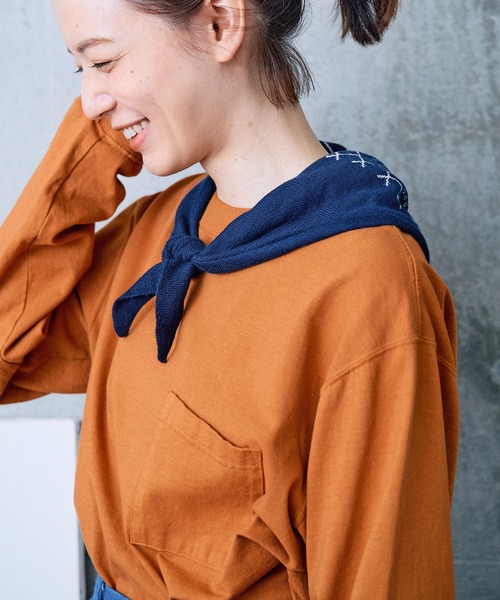 PAR ICI（パーリッシィ）の「USAコットン 製品染めポケットカットソー（Tシャツ/カットソー・レディース・グリーン/オレンジ/ホワイト・FREE）」の14枚目の写真