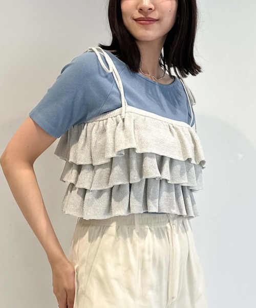 セール】ラメフリルニットビスチェ（Tシャツ/カットソー
