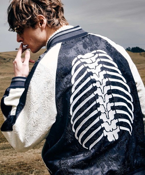 glamb(グラム)の「Skelton Ska Jumper / スケルトンスカジャンパー(スカジャン・メンズ・ネイビー/ブラック/ホワイト・S/M/L)」の14枚目の写真