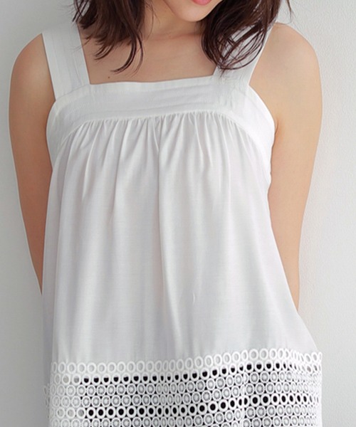 SOUAIRE（mhs）レースラインノースリーブ