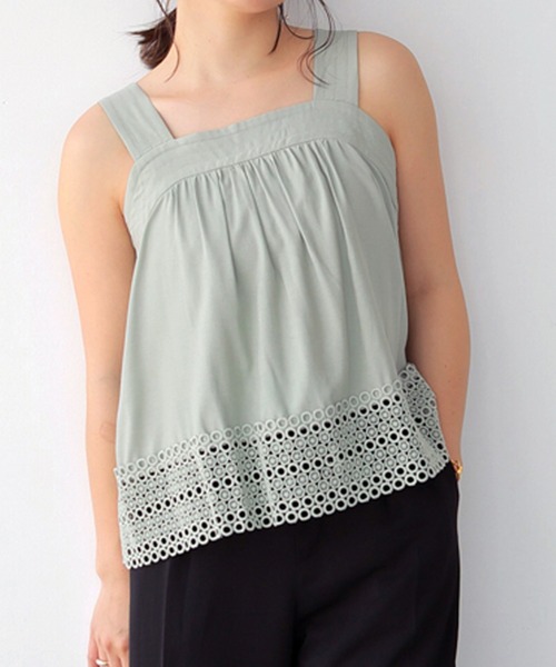 SOUAIRE（mhs）レースラインノースリーブ