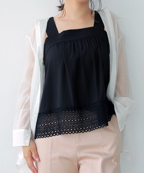 SOUAIRE（mhs）レースラインノースリーブ