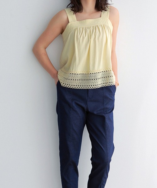 SOUAIRE（mhs）レースラインノースリーブ