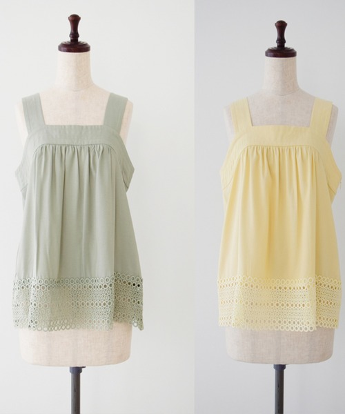 SOUAIRE（mhs）レースラインノースリーブ