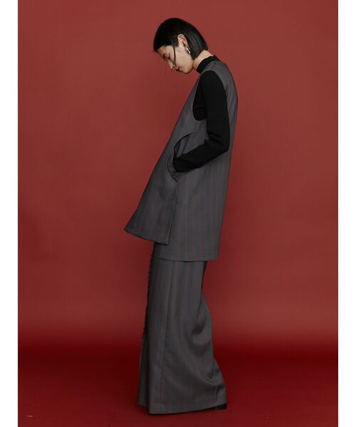 UN3D. ロングベスト セットアップ 5250 UN3D.（アンスリード）の「MULTI PINSTRIPE LONG VEST / マルチ