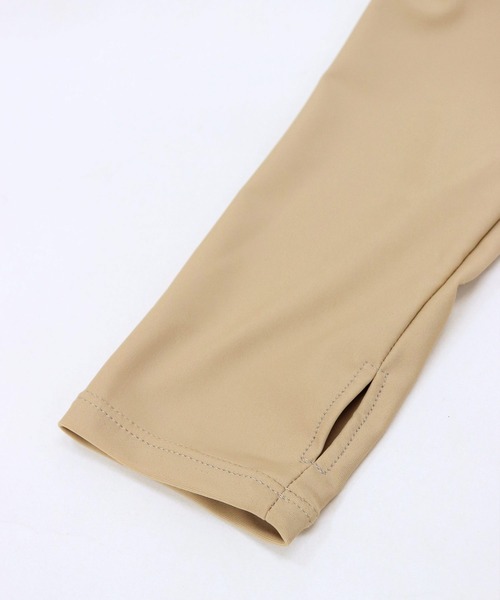 OSYAREVO（オシャレボ）の「水着 レディース 体型カバー ラッシュガード 紫外線カット率 99％以上 UPF50+ uvカット フィットネス 水陸両用 ラッシュレギンス サイドギャザー セットアップ セパレート（ラッシュガード・レディース・ホワイト×ブルー/ホワイト×ブラック/ブラック/ダークベージュ/ベージュ/ブラウン/チェック/ナチュラル/グレイッシュブルー/ハウンドトゥース・MEDIUM/LARGE/X-LARGE）」の20枚目の写真