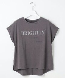 フレンチスリーブロゴプリント Tシャツ