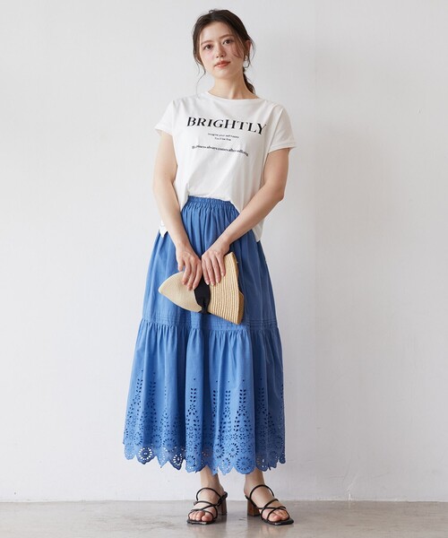 Feroux(フェルゥ)の「フレンチスリーブロゴプリント Tシャツ(Tシャツ/カットソー・レディース・ホワイト系/ベージュ系/グレー系・F)」の13枚目の写真