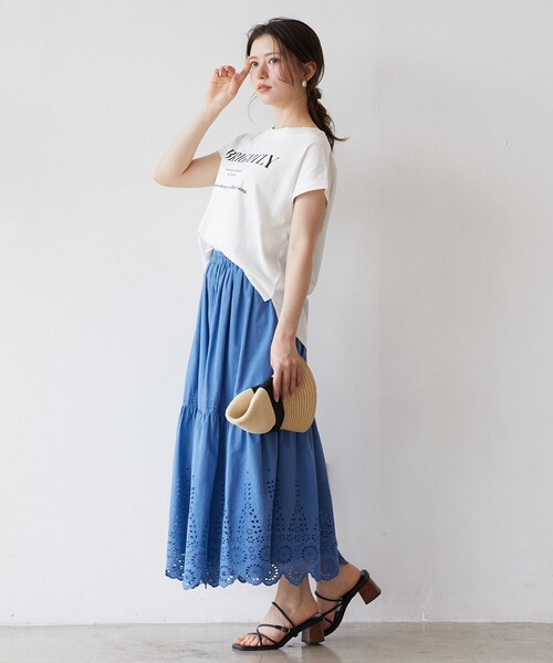 Feroux(フェルゥ)の「フレンチスリーブロゴプリント Tシャツ(Tシャツ/カットソー・レディース・ホワイト系/ベージュ系/グレー系・F)」の15枚目の写真