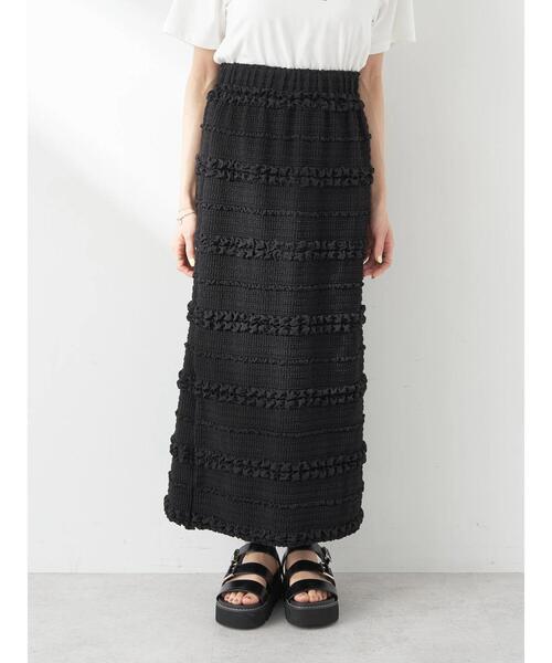 earth music&ecology(アースミュージックアンドエコロジー)の「ぷくぷくナロースカート(スカート・レディース・アイボリー/ブラック/ライム・S/M)」の14枚目の写真