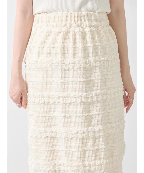 earth music&ecology(アースミュージックアンドエコロジー)の「ぷくぷくナロースカート(スカート・レディース・アイボリー/ブラック/ライム・S/M)」の17枚目の写真