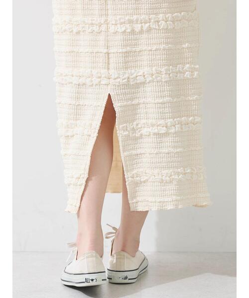 earth music&ecology(アースミュージックアンドエコロジー)の「ぷくぷくナロースカート(スカート・レディース・アイボリー/ブラック/ライム・S/M)」の18枚目の写真