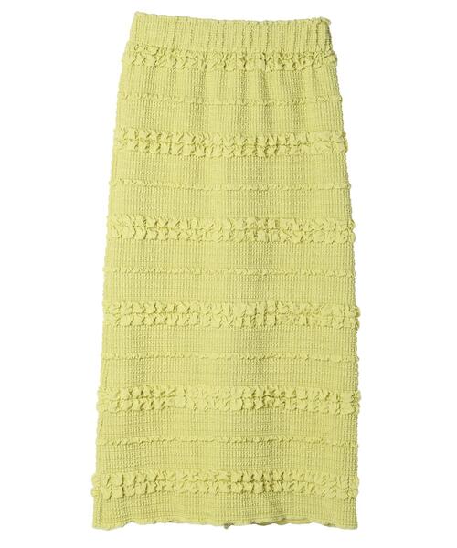 earth music&ecology(アースミュージックアンドエコロジー)の「ぷくぷくナロースカート(スカート・レディース・アイボリー/ブラック/ライム・S/M)」の19枚目の写真