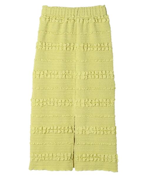 earth music&ecology(アースミュージックアンドエコロジー)の「ぷくぷくナロースカート(スカート・レディース・アイボリー/ブラック/ライム・S/M)」の20枚目の写真