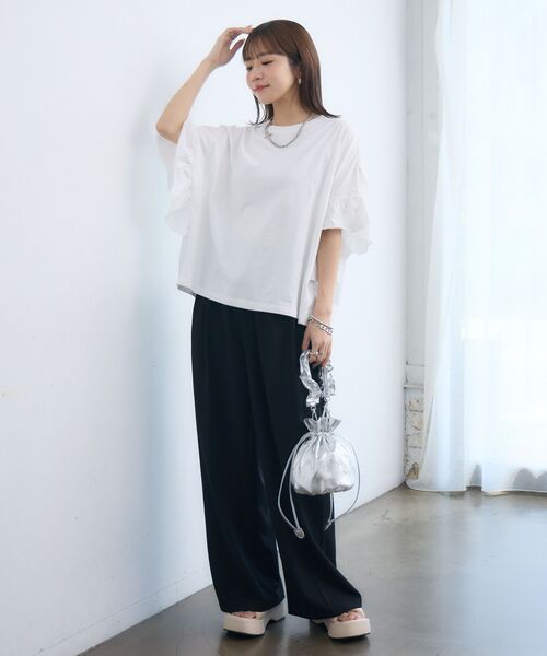 RETRO GIRL(レトロガール)の「スラックスパンツ(スラックス・レディース・ブラック/ピンク/ブルー/ナチュラル・FREE)」の9枚目の写真