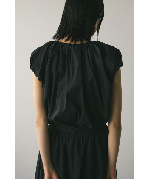 STYLEMIXER/スタイルミキサー　ショルダーギャザーブラウス　ブラック スタイルミキサー STYLEMIXER ショルダーギャザーブラウス （BLK