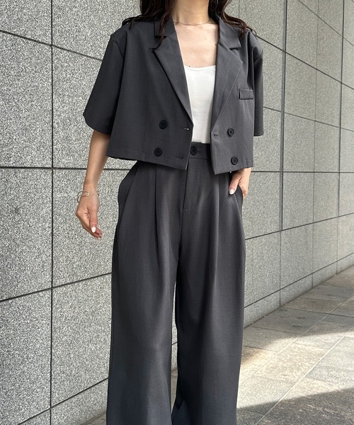 セール】クロップドジャケットパンツセットアップ（セットアップ