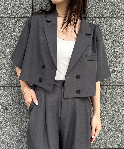 セール】クロップドジャケットパンツセットアップ（セットアップ