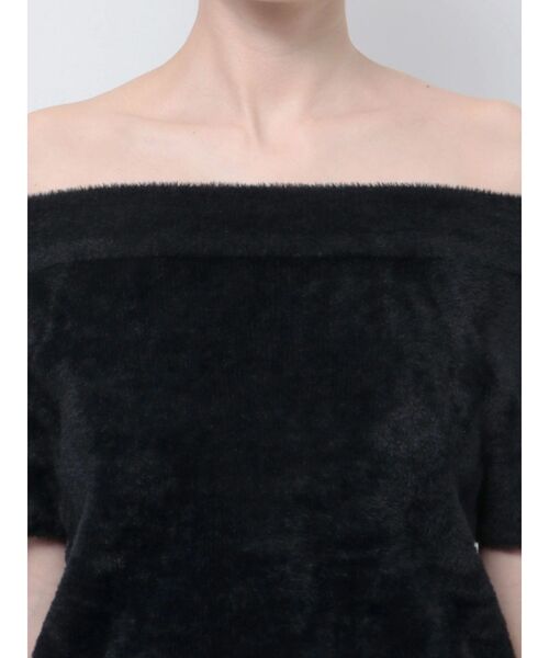 GYDA（ジェイダ）の「ブラウジングオフショルシャギーニットワンピース（ワンピース・レディース・ブラック/ベージュ/オフホワイト・FREE）」の7枚目の写真