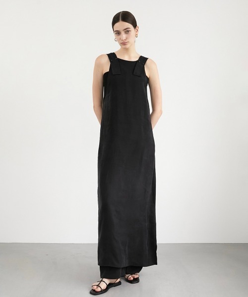 la peau de gem 2way u neck dress ブラック LA PEAU DE GEM（ラポドゥジェム）の「【LA PEAU DE GEM】2WAY U