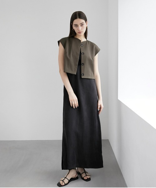 美品　LA PEAU DE GEM ベージュ　ノースリーブ　 ベスト　ジレ 2025年最新】la peau de gem. ベスト・ジレの人気アイテム