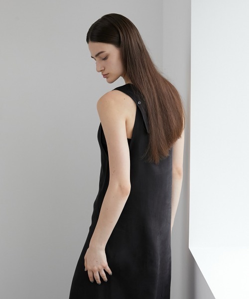la peau de gem 2way u neck dress ブラック LA PEAU DE GEM（ラポドゥジェム）の「【LA PEAU DE GEM】2WAY U