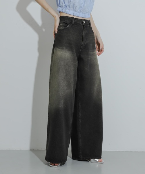 SENSE OF PLACE by URBAN RESEARCH（センスオブプレイスバイアーバンリサーチ）の「ヴィンテージライクデニムワイドパンツ（デニムパンツ・メンズ・インディゴブルー/ブラック・MEDIUM/LARGE）」の11枚目の写真