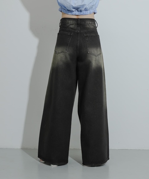 SENSE OF PLACE by URBAN RESEARCH（センスオブプレイスバイアーバンリサーチ）の「ヴィンテージライクデニムワイドパンツ（デニムパンツ・メンズ・インディゴブルー/ブラック・MEDIUM/LARGE）」の12枚目の写真