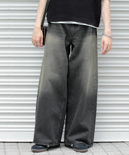 SENSE OF PLACE by URBAN RESEARCH（センスオブプレイスバイアーバンリサーチ）の「ヴィンテージライクデニムワイドパンツ（デニムパンツ・メンズ・インディゴブルー/ブラック・MEDIUM/LARGE）」の16枚目の写真