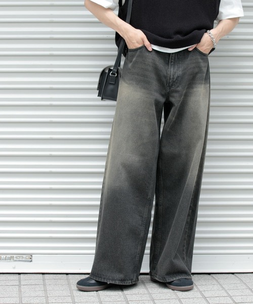 SENSE OF PLACE by URBAN RESEARCH（センスオブプレイスバイアーバンリサーチ）の「ヴィンテージライクデニムワイドパンツ（デニムパンツ・メンズ・インディゴブルー/ブラック・MEDIUM/LARGE）」の17枚目の写真