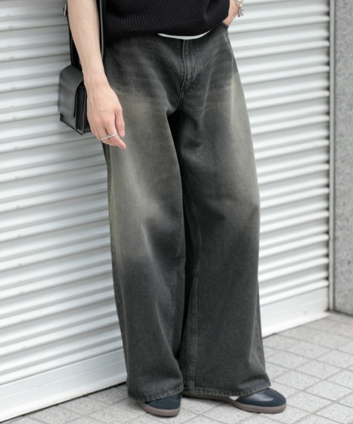 SENSE OF PLACE by URBAN RESEARCH（センスオブプレイスバイアーバンリサーチ）の「ヴィンテージライクデニムワイドパンツ（デニムパンツ・メンズ・インディゴブルー/ブラック・MEDIUM/LARGE）」の19枚目の写真