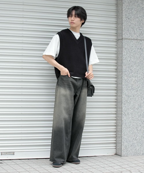SENSE OF PLACE by URBAN RESEARCH（センスオブプレイスバイアーバンリサーチ）の「ヴィンテージライクデニムワイドパンツ（デニムパンツ・メンズ・インディゴブルー/ブラック・MEDIUM/LARGE）」の20枚目の写真
