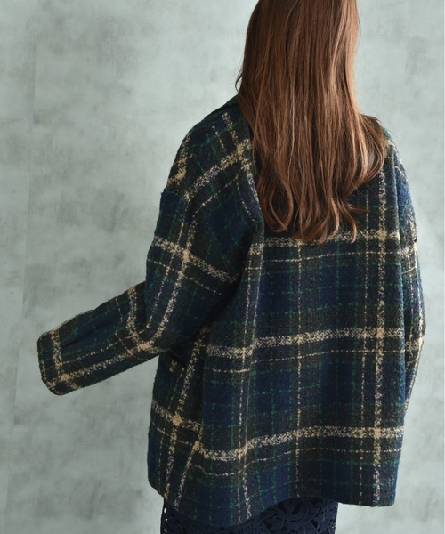 actuel（アクチュエル）の「【ａｃｔｕｅｌ】ブークレチェック柄コート（その他アウター・レディース・ブルー/オレンジ・FREE）」の12枚目の写真