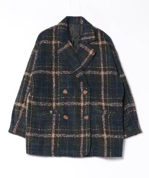 actuel（アクチュエル）の「【ａｃｔｕｅｌ】ブークレチェック柄コート（その他アウター・レディース・ブルー/オレンジ・FREE）」の19枚目の写真