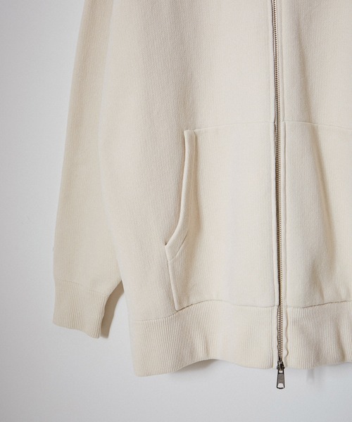 SALON adam et rope'（サロン アダム エ ロペ）の「ダブルジップフードパーカー-CreamyCotton /クリーミーコットン-（パーカー・レディース・オフホワイト/ブラック/ベージュ・FREE）」の7枚目の写真